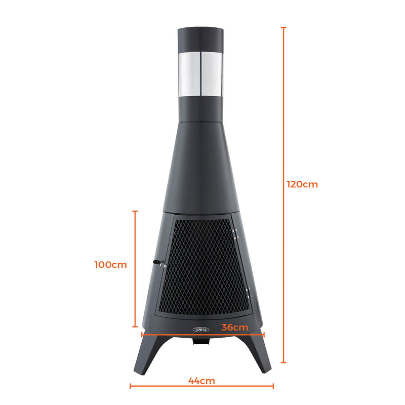 Tower Apollo Log Burner - Black