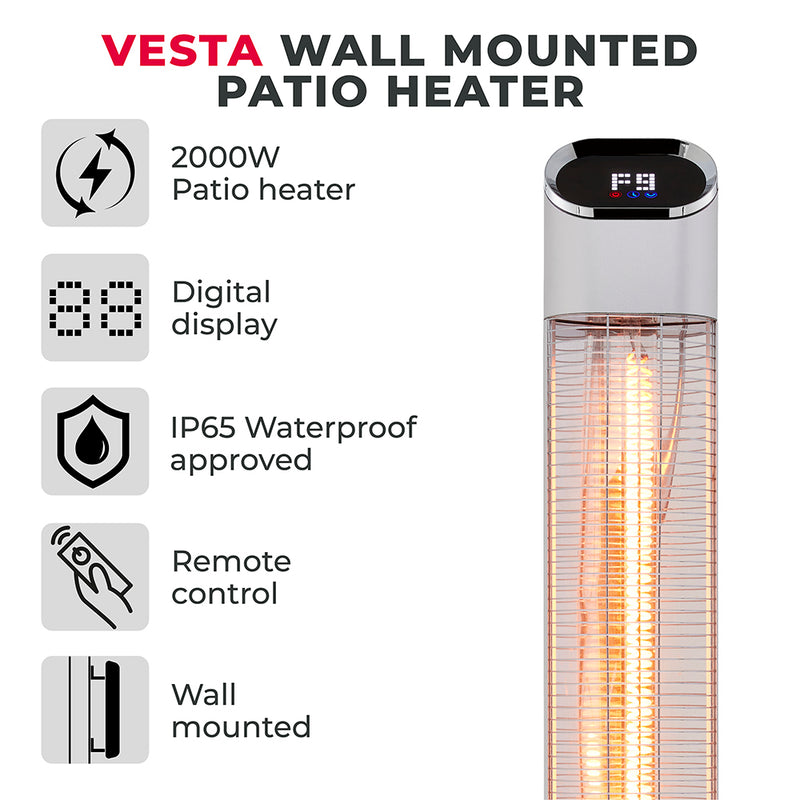Tower Vesta 2KW Wall Mount Patio Heater