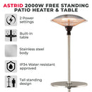Tower ASTRID 2KW Patio Heater Table