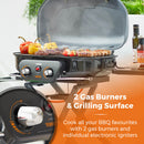 Tower Tourer Two Burner Portable Gas BBQ - Grey