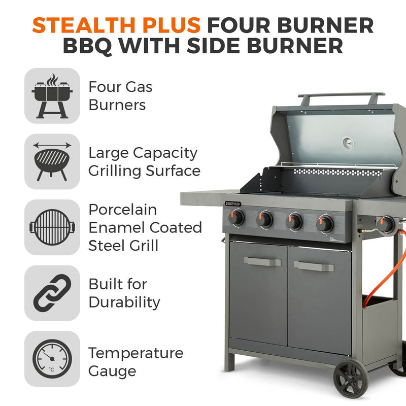 Tower Stealth Plus Four Burner BBQ