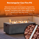 Tower Magna Rectangular Gas Fire Pit - Grey