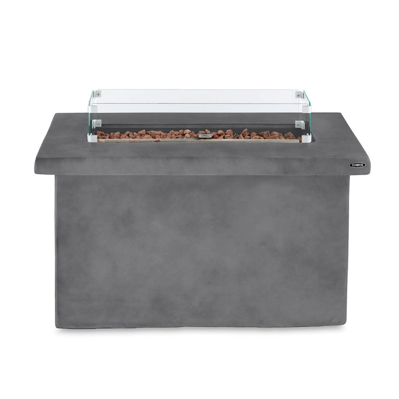 Tower Magna Rectangular Gas Fire Pit Tall - Grey