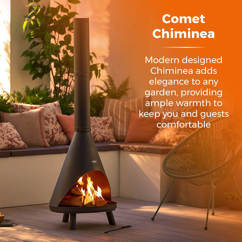 Tower Comet Chiminea Wood Burner - Black