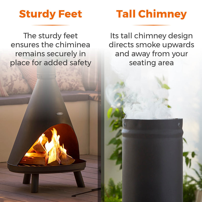 Tower Comet Chiminea Wood Burner - Black