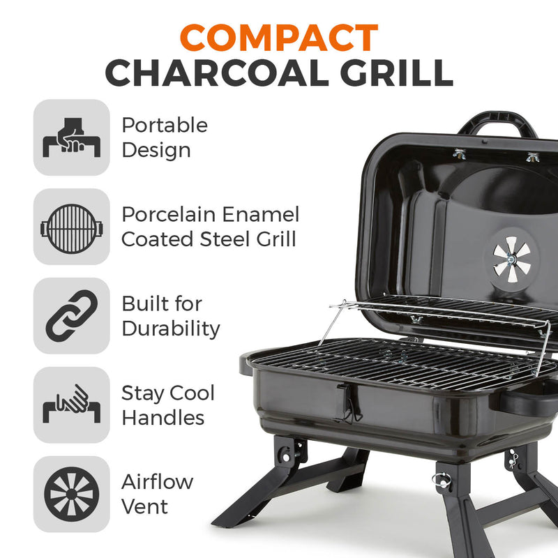 Tower Compact Portable BBQ Grill - Black
