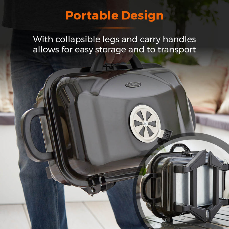 Tower Compact Portable BBQ Grill - Black