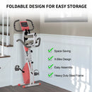 HOMCOM Folding Exercise Bike - White & Pink