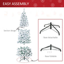 HOMCOM Christmas Tree Snow Flocked Slim 6' with 250 Warm White LED Lights