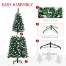 HOMCOM Christmas Tree Slim 5' with 250 Multi Coloured LED Lights