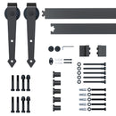 HOMCOM Sliding Wood Barn Door Track System Kit Hardware Set Stainless Steel