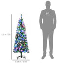 HOMCOM Christmas Tree Slim 5' with 250 Multi Coloured LED Lights
