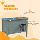PawHut Outdoor Feral Cat House Insulated W/ Openable Roof - Charcoal Grey