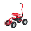 Outsunny Gardening Planting Rolling Cart Red