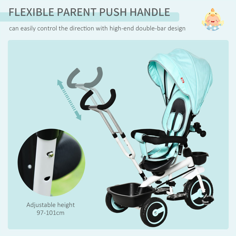 Baby Tricycle Stroller with Handle - Green