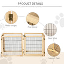 PawHut Freestanding Pet Dog Gate, Six-Panel Foldable Wooden Playpen, 432cm