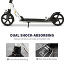 HOMCOM Folding Kick Scooter with Brakes - White
