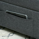 HOMCOM Folding Sofa Bed Adjustable Single Sleeper W/ Pillow Side Pocket, Grey