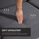 HOMCOM Double Seat Sofa Linen Upholstery Loveseat Couch w/ Armrests, Dark Grey