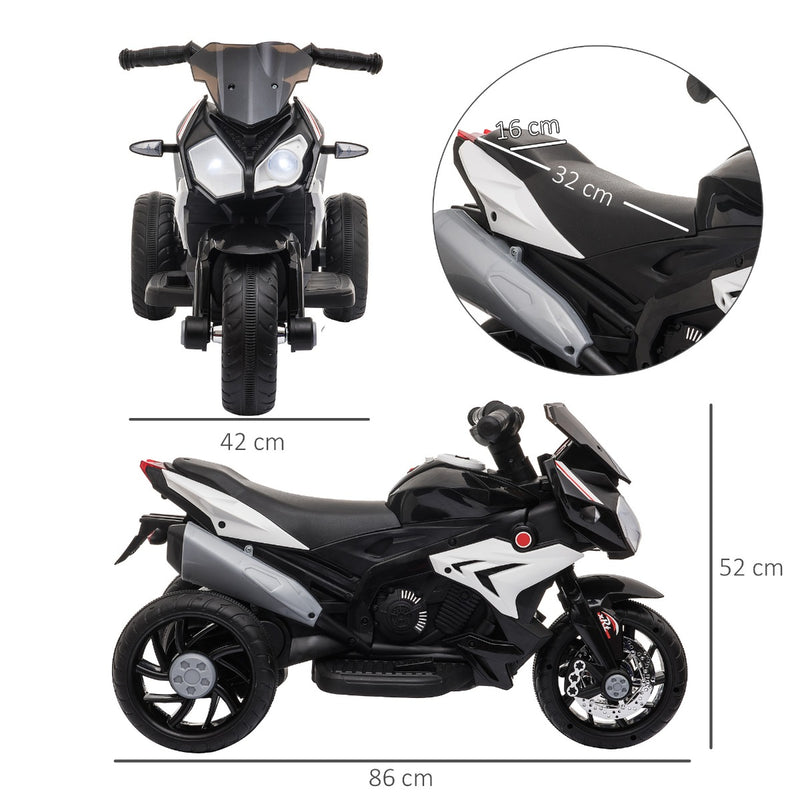 HOMCOM Kids Electric Ride On Motorcycle Bike 6v - Black