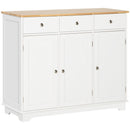 HOMCOM Modern Sideboard Buffet Cabinet with Storage Cabinets and Drawers White