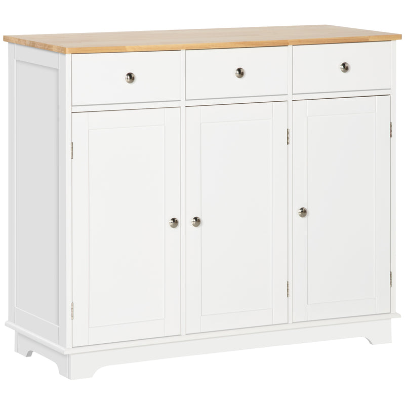HOMCOM Modern Sideboard Buffet Cabinet with Storage Cabinets and Drawers White