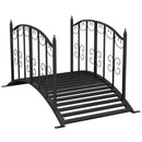 Outsunny 1.2M Classic Scrollwork Arch Bridge for Pond Creek Stream Border, Black