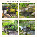 Outsunny 1.2M Classic Scrollwork Arch Bridge for Pond Creek Stream Border, Black