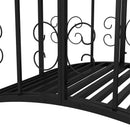 Outsunny 1.2M Classic Scrollwork Arch Bridge for Pond Creek Stream Border, Black