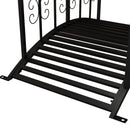 Outsunny 1.2M Classic Scrollwork Arch Bridge for Pond Creek Stream Border, Black