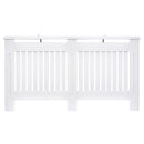 HOMCOM MDF Radiator Cover Slatted Painted Cabinet Lined Grill Modern Vertical Style Home Use 3 Sizes-White