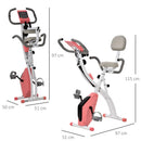 HOMCOM Folding Exercise Bike - White & Pink