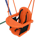 Outsunny Garden Swing Set for Toddlers, Kids with Seats, Safety Belt, Orange