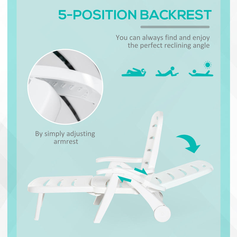 5 Tier Adjustable Lounge Chair - White