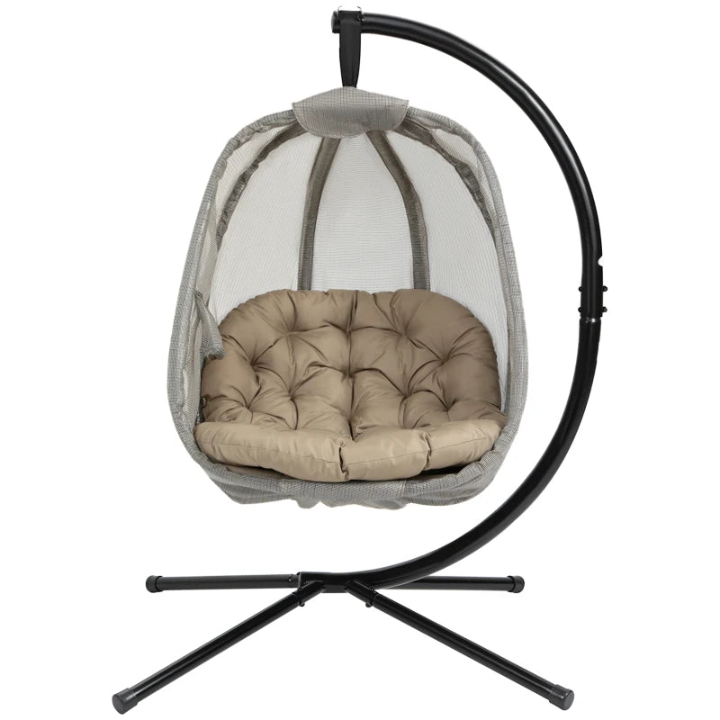 Outsunny Hanging Egg Chair Khaki