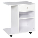 Vinsetto Desk Side Printer Stand - Table with Wheels, Rolling Printer Cart, White
