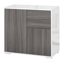 HOMCOM Side Cabinet with 2 Door Cabinet and 2 Drawer for Home Office Grey