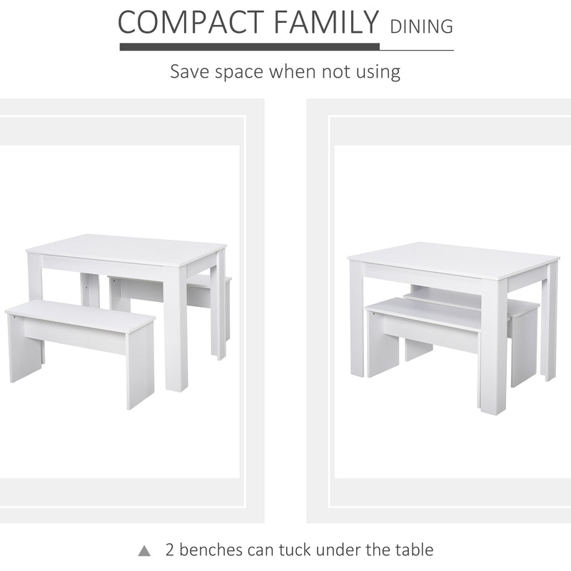 HOMCOM Bench  Dining Set - White