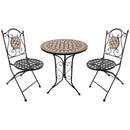 Outsunny 3 Pcs Mosaic Bistro Table Chair Set Patio Garden Dining Furniture