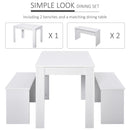 HOMCOM Bench  Dining Set - White