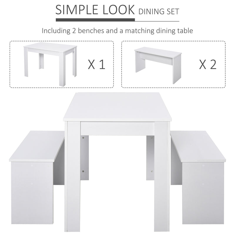 HOMCOM Bench  Dining Set - White