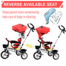 Baby Tricycle Stroller with Handle- Red