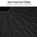 Round Umbrella Parasol Base With Rattan Effect, Plastic Parasol Stand, Black
