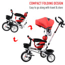 Baby Tricycle Stroller with Handle- Red