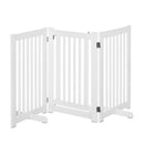 PawHut 155cm Expandable 3-Panel Freestanding Dog Pet Gate w/ Latched Door White
