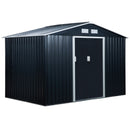 Outsunny 9 X 6FT Outdoor Storage Garden Shed Sliding Door Galvanised Dark Grey