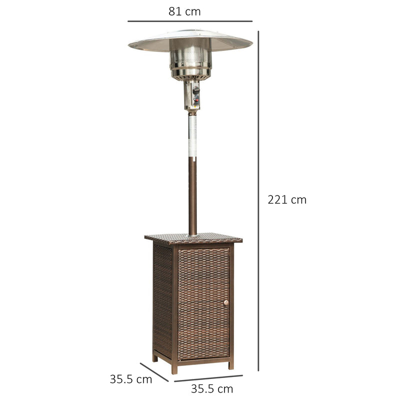 HOMCOM Free Standing Rattan Outdoor Garden Heater Brown 12KW