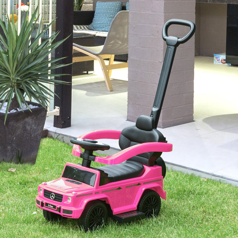 HOMCOM Kids Pink Ride On Car Mercedes Benz G350 - with Sun Shade