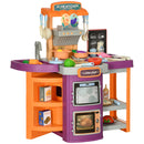 AIYAPLAY 49 Pieces Toy Kitchen, Children Trolley w/ Spray Effect, Running Water