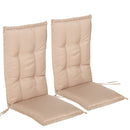 Outsunny Single Seat Replacement High Back Chair Folding Garden Seat Pad - Beige